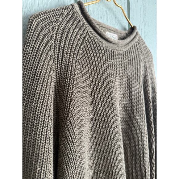Vintage L.L. Bean Men’s Heavyweight Cotton Sweater XL Tall Knit Crewneck - Picture 3 of 6